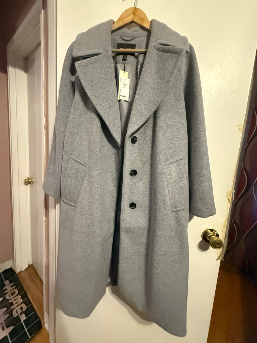 Banana Republic Gray Wool Blend Coat - Size M Petite - photo 2