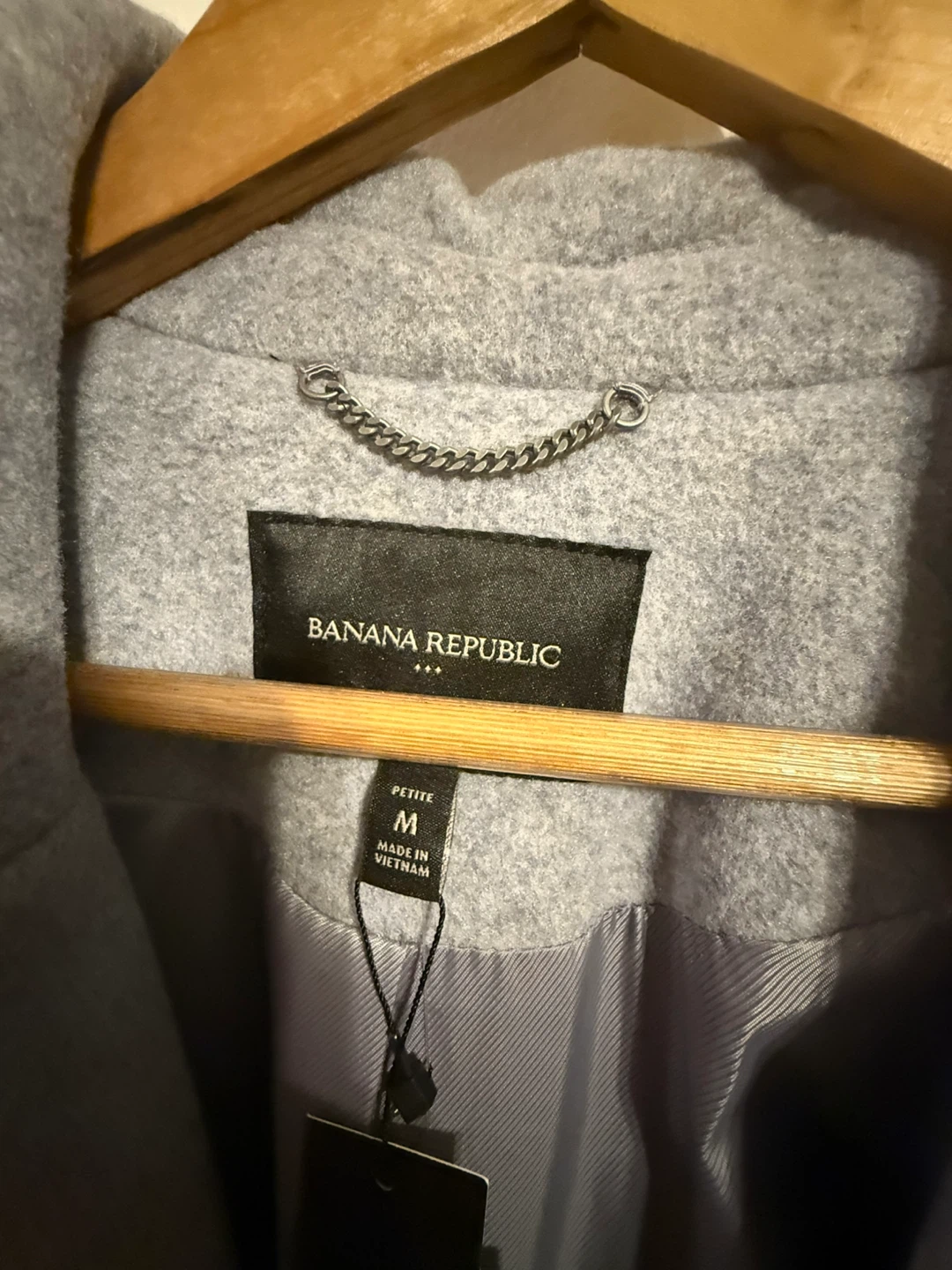 Banana Republic Gray Wool Blend Coat - Size M Petite - photo 4