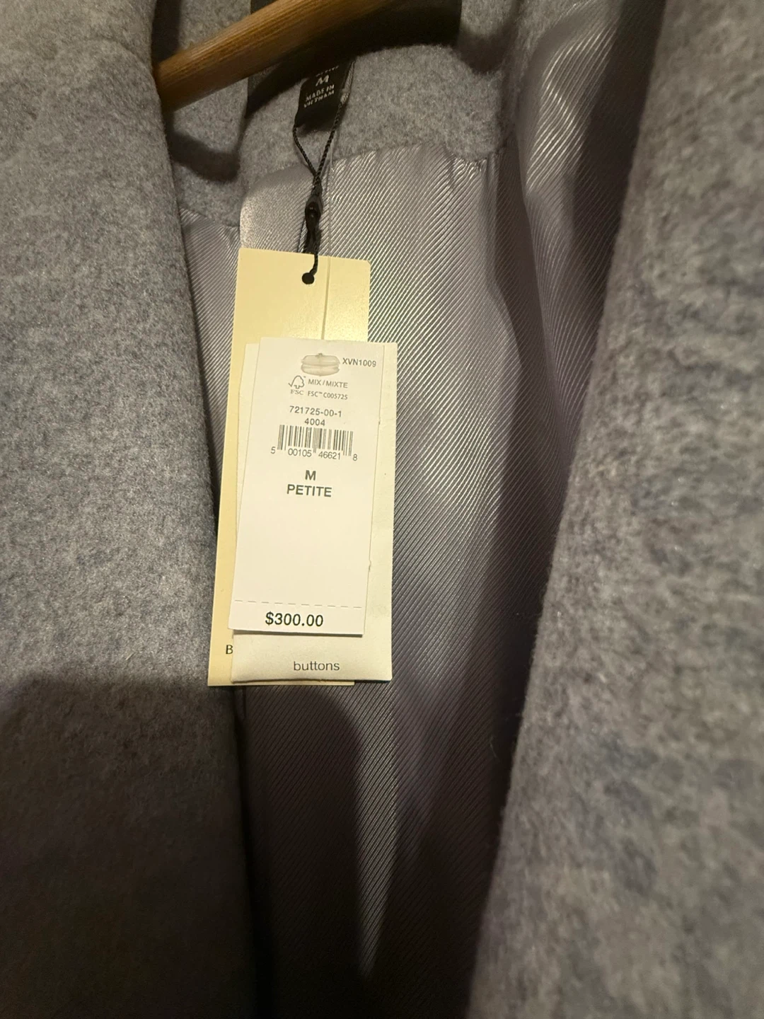 Banana Republic Gray Wool Blend Coat - Size M Petite - photo 3