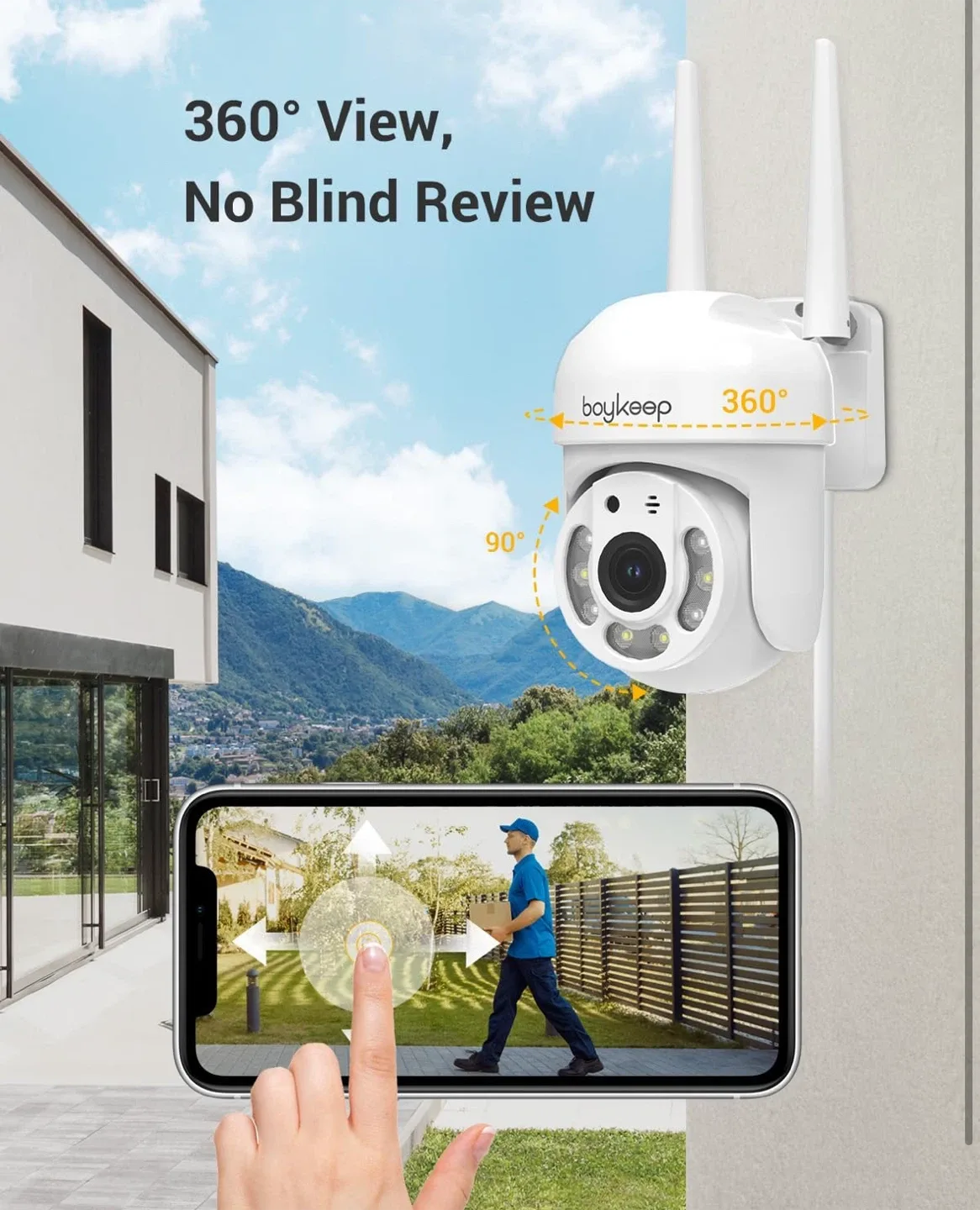 Boykeep Outdoor Security Camera - 360° View image indicator(2)