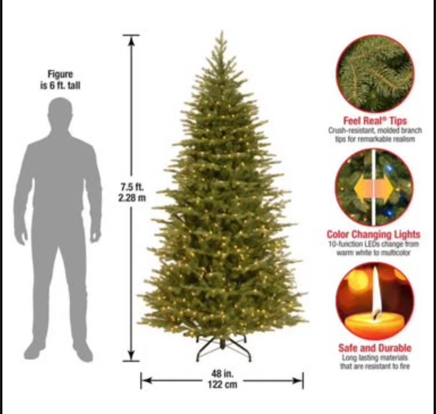 7.5 ft Pre-Lit Artificial Christmas Tree - photo 3