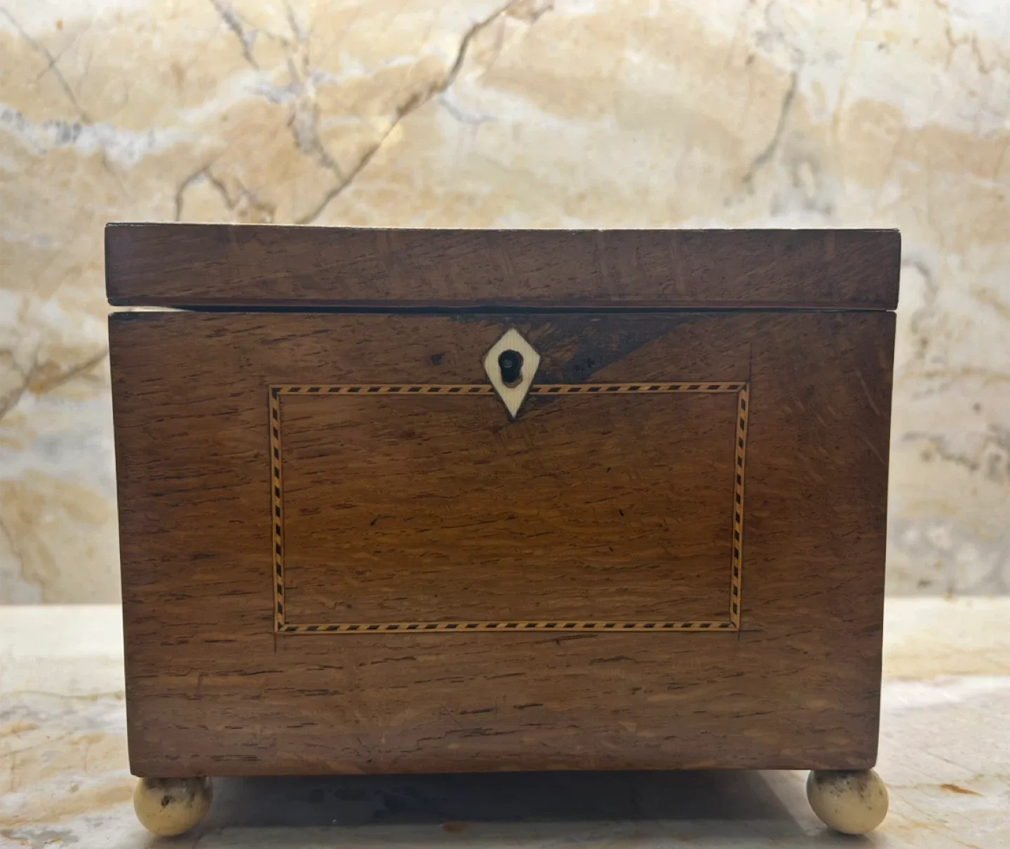 Late 18th c. English Adam Style Yew wood Tea Caddy image indicator(2)