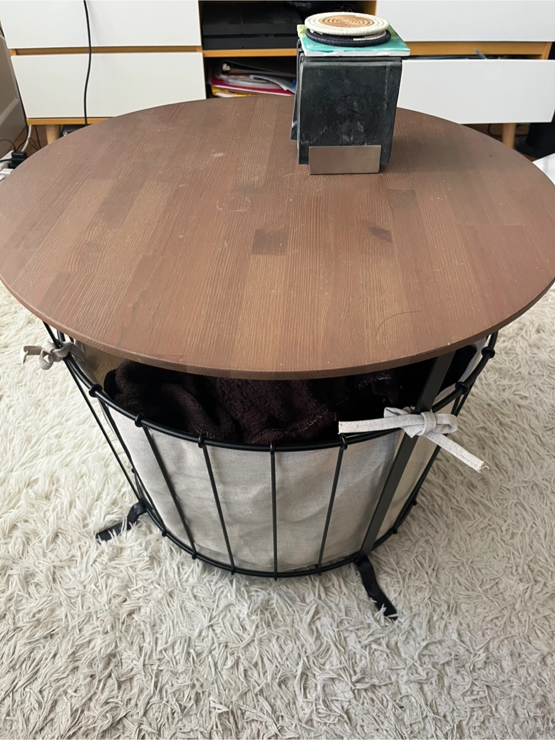 🥕IKEA ÄNGESBYN Storage Table - Black/Pine Light Brown