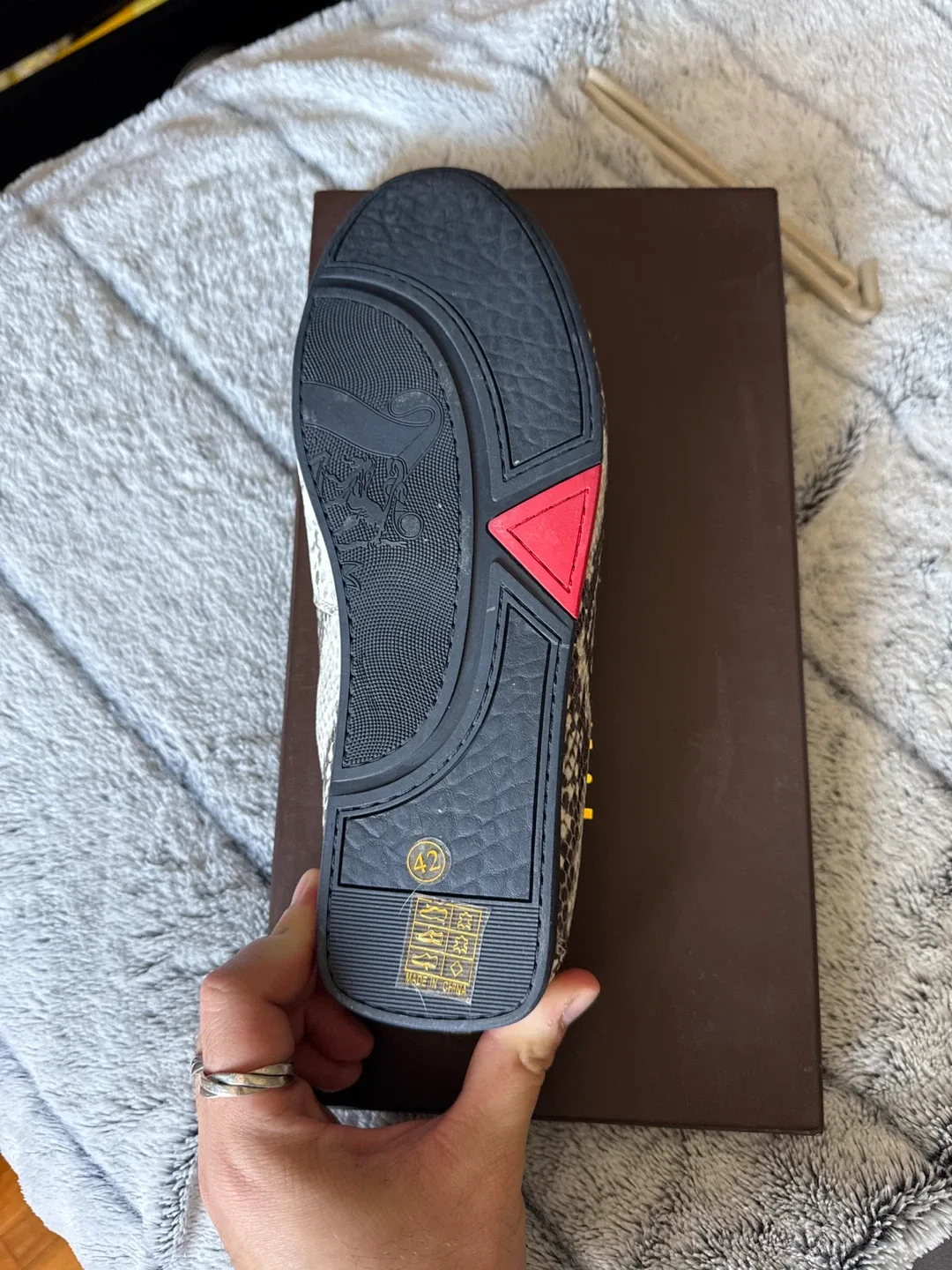 Miratti Snakeskin Loafers, Size 42 image indicator(4)