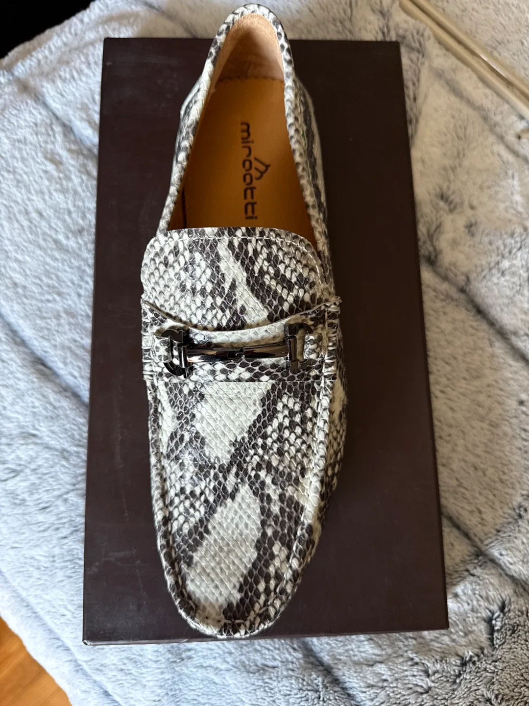 Miratti Snakeskin Loafers, Size 42 image indicator(3)