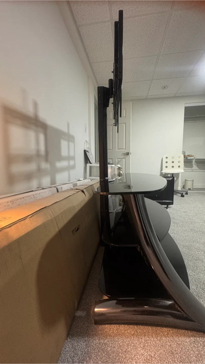 Black TV Stand with Mount image indicator(4)