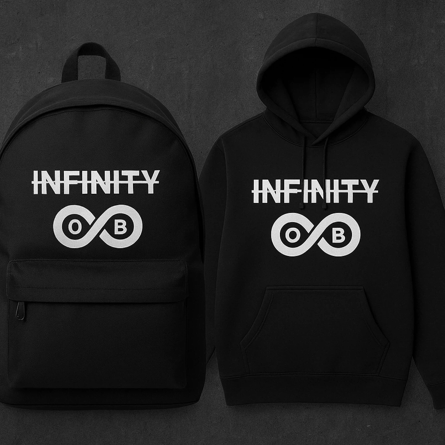 Infinity OB Black Backpack & Hoodie Set