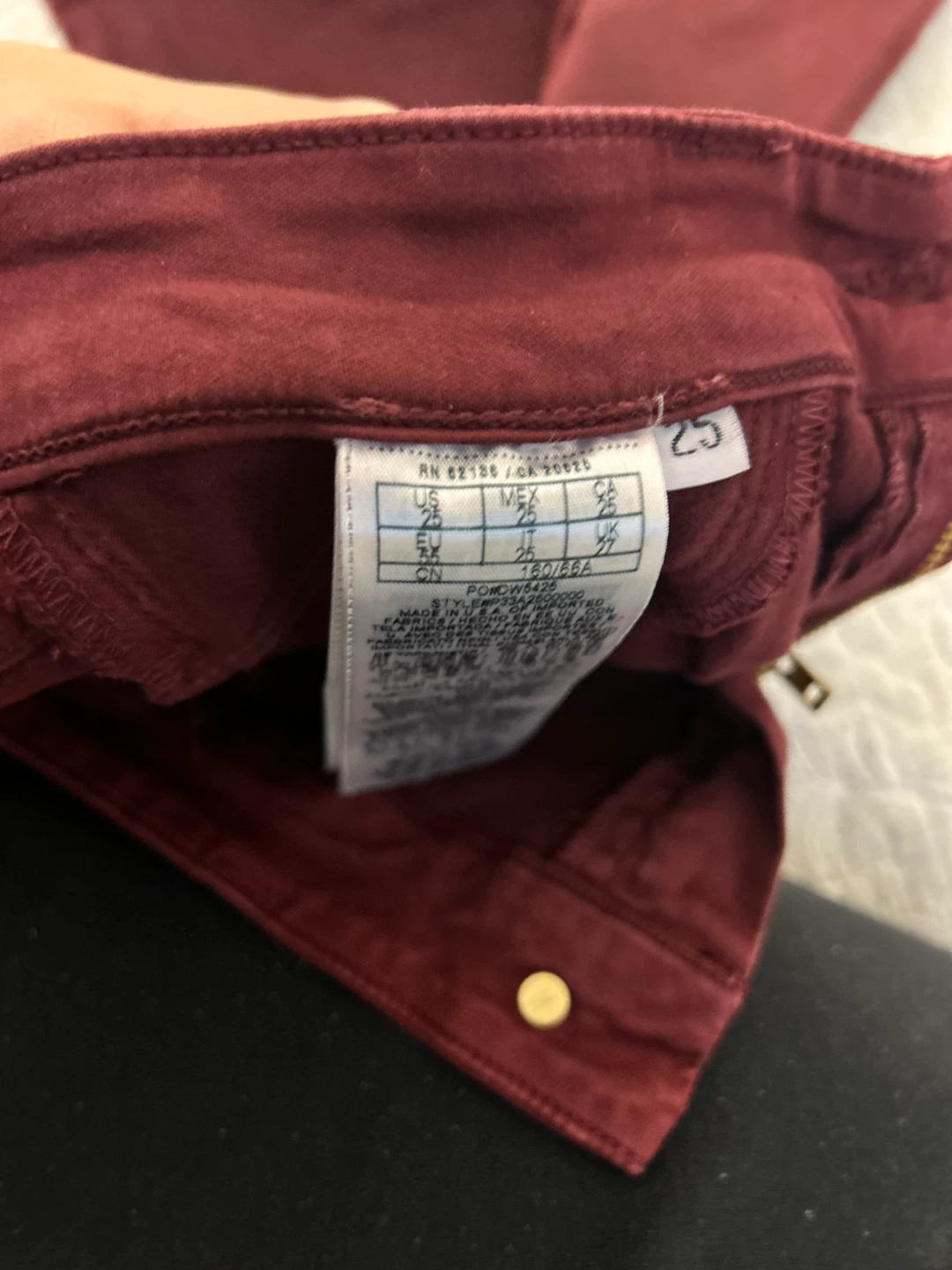 Marciano Luxe Denim Burgundy Jeans - Size 25 - photo 5