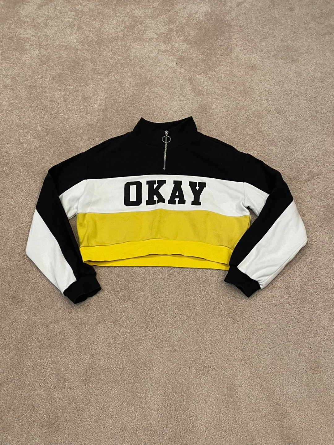 H&M Quarter Zip Cropped Pullover - Size S