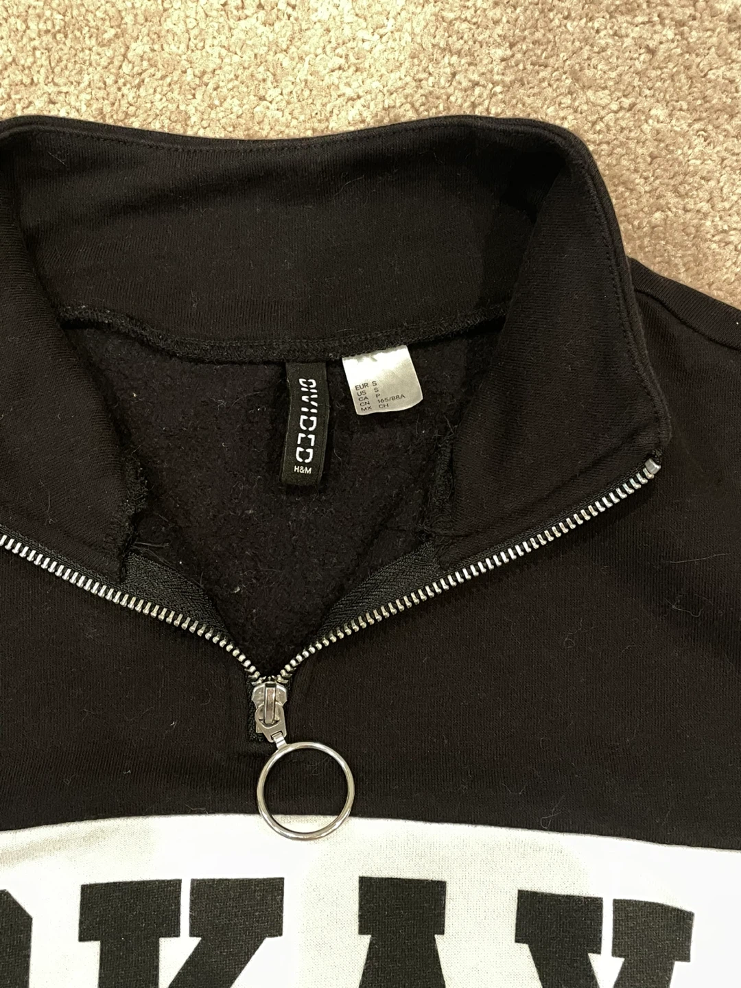 H&M Quarter Zip Cropped Pullover - Size S - photo 2