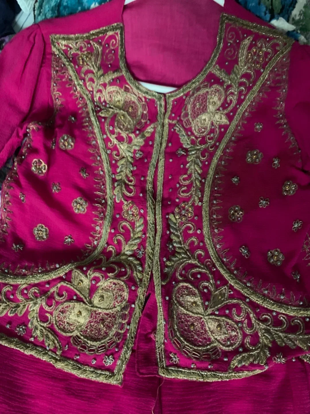 Pink Embroidered Ready made Sari image indicator(2)