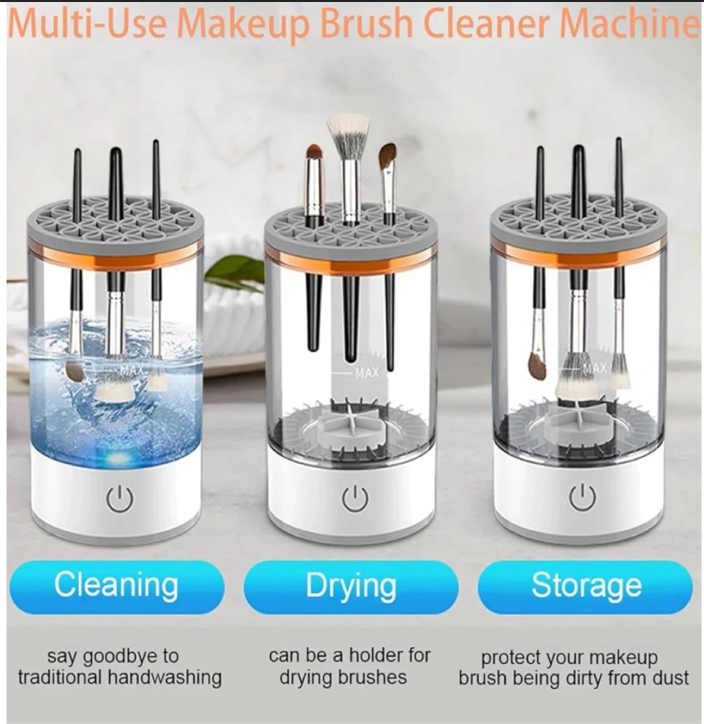 Makeup brush cleaner machine and dryer - photo 5