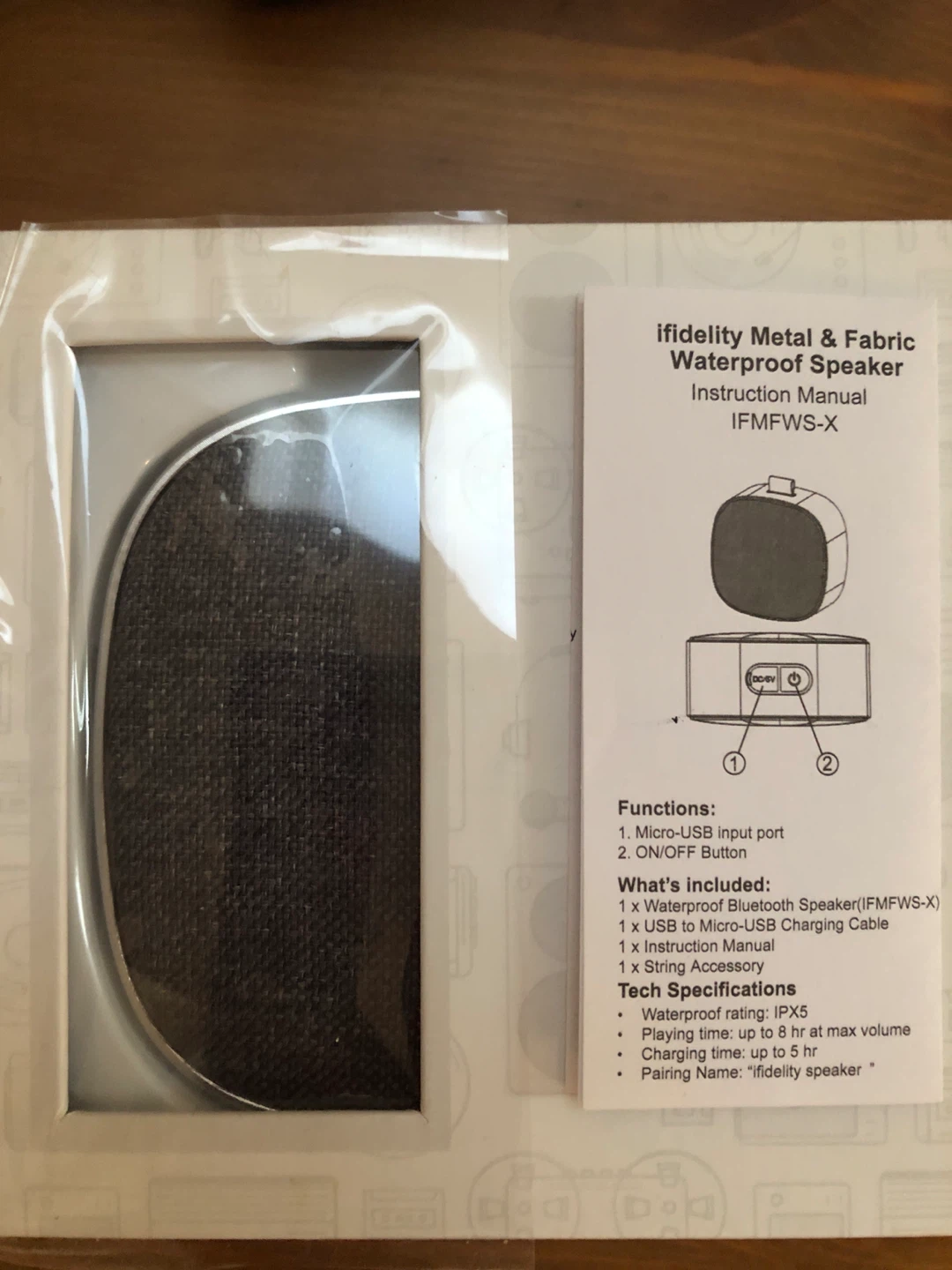 Ifidelity Metal & Fabric Waterproof Speaker - NEW