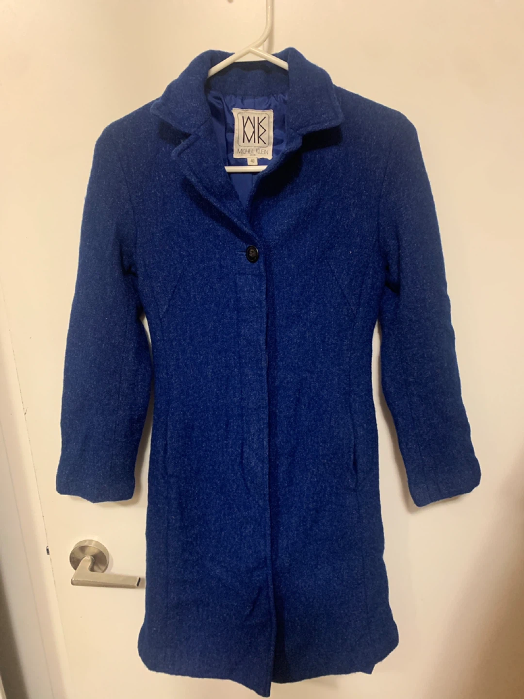 Michel Klein Paris Blue Wool Coat Size 40