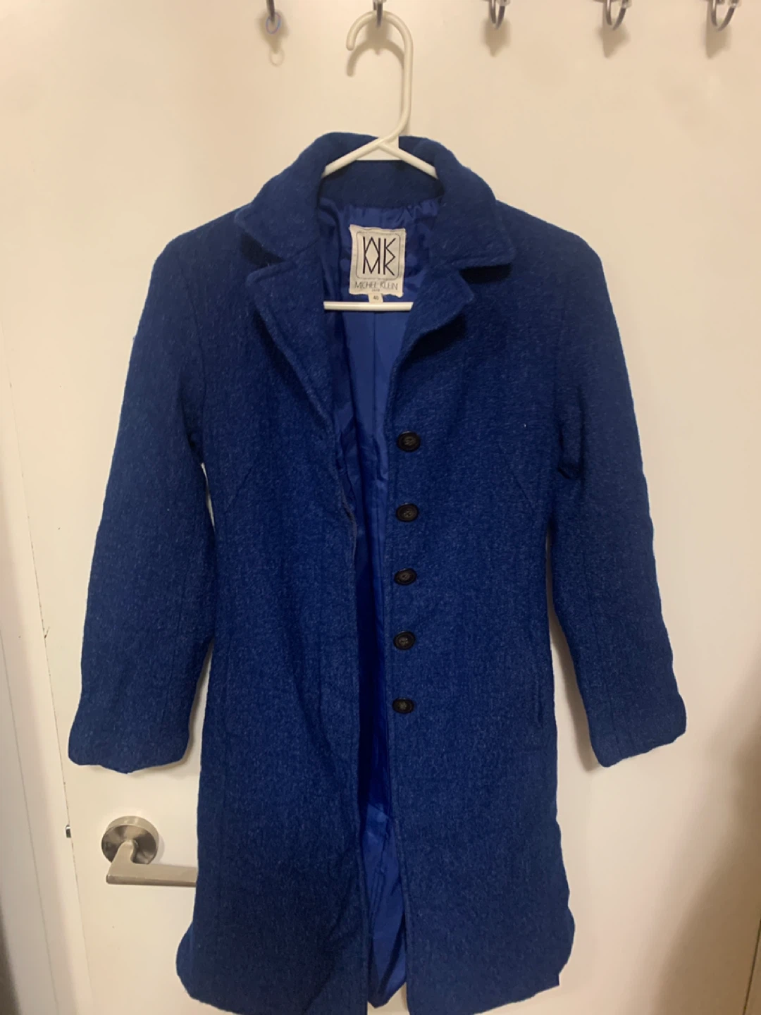 Michel Klein Paris Blue Wool Coat Size 40 - photo 4