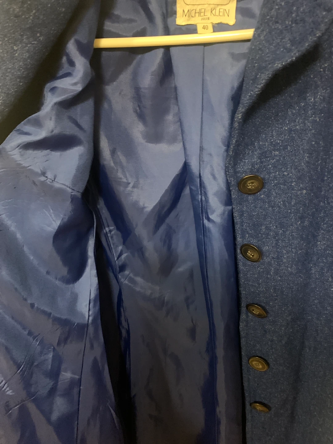 Michel Klein Paris Blue Wool Coat Size 40 - photo 5