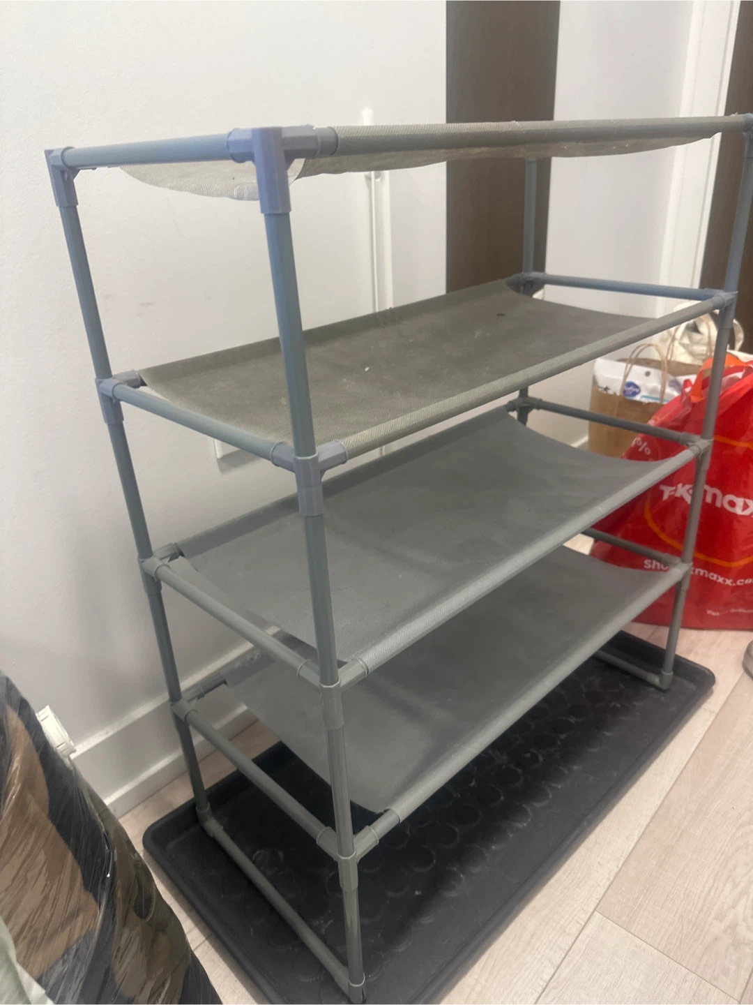 Grey 4-Tier Shoe Rack - photo 2