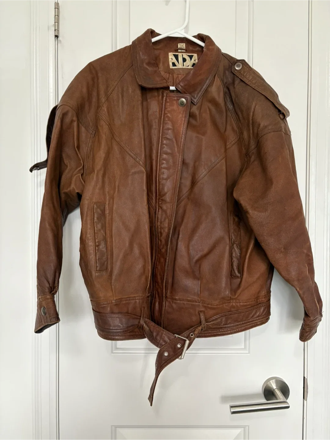 Vintage Brown Leather Jacket - Size L thumbnail