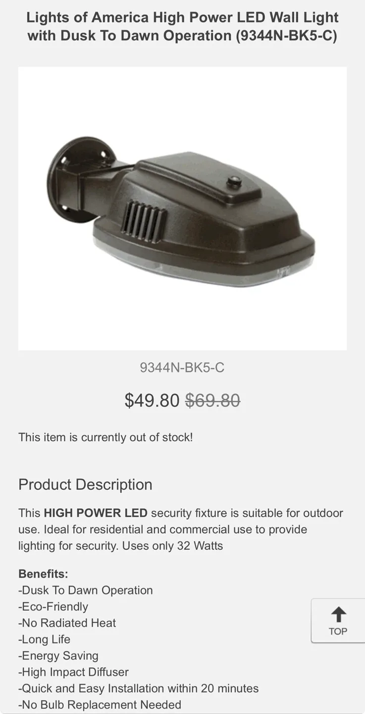 Lights of America LED Wall Light image indicator(3)