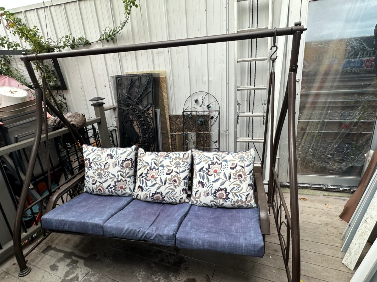 Patio Swing with Modern Cushions