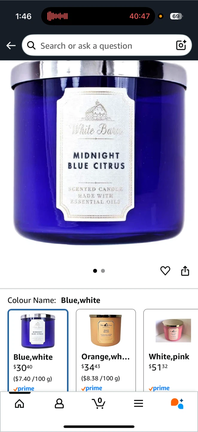 Bath and Body Works Midnight Blue Citrus 3 wick Candle - photo 4