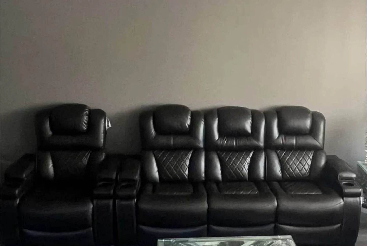 Leather Reclining Home Theatre Seating - 4 Seats