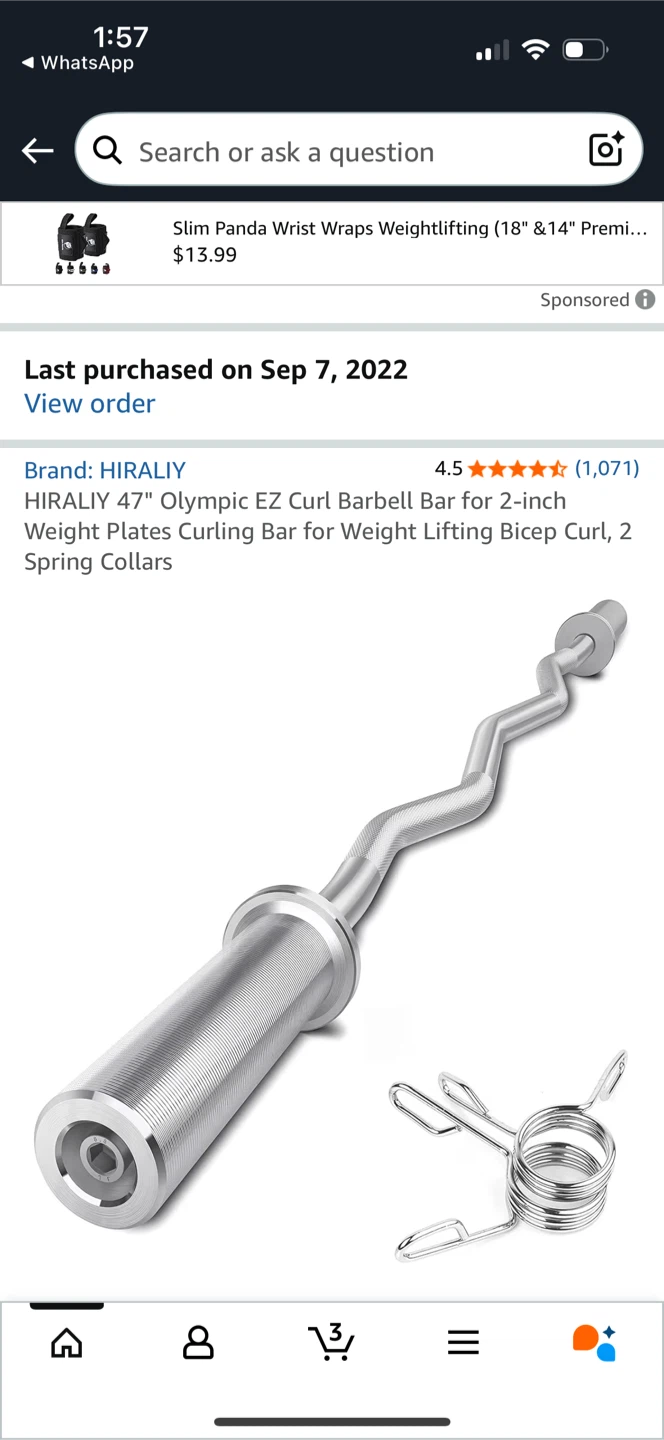 Barbell bar