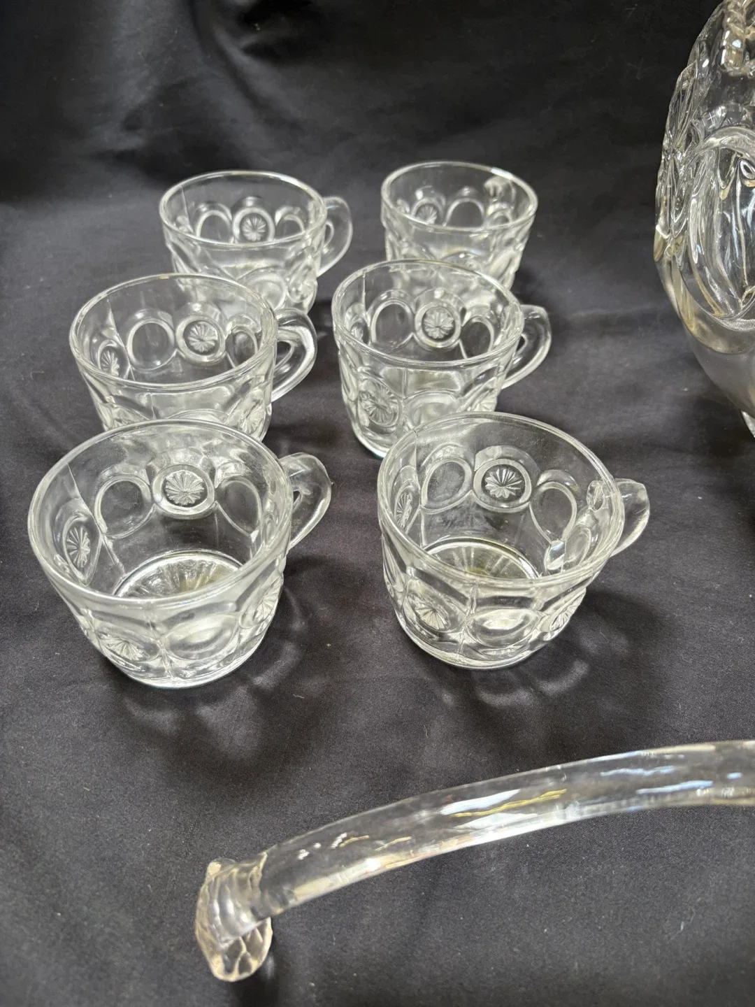 Vintage Punch Bowl Set with Cups and Ladle image indicator(4)