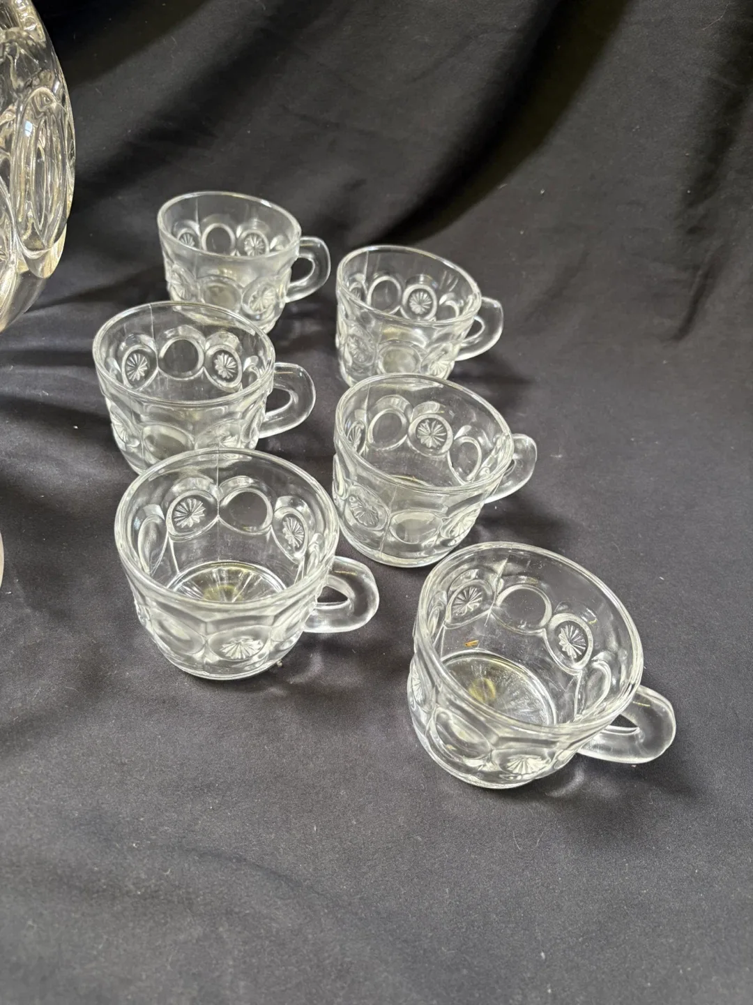 Vintage Punch Bowl Set with Cups and Ladle image indicator(6)