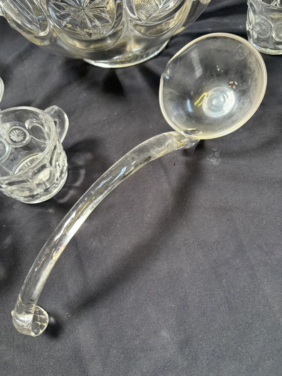 Vintage Punch Bowl Set with Cups and Ladle image indicator(8)
