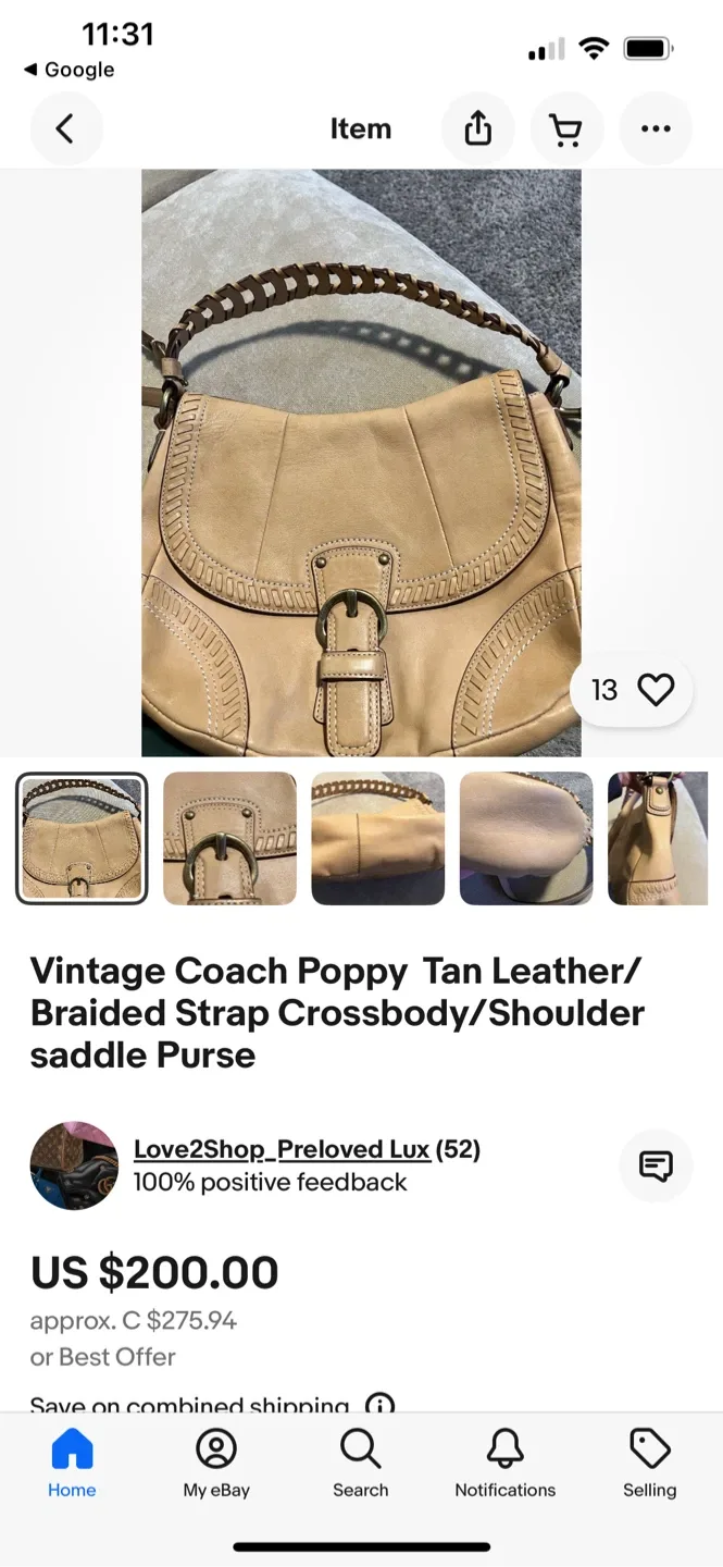 Vintage Coach Saddle Bag image indicator(10)