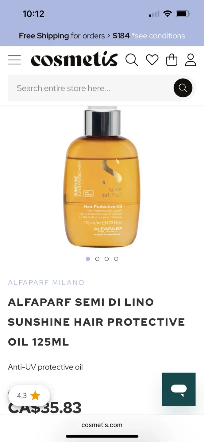Alfaparf Milano Semi Di Lino Sunshine Hair Protective Oil 125ml image indicator(2)