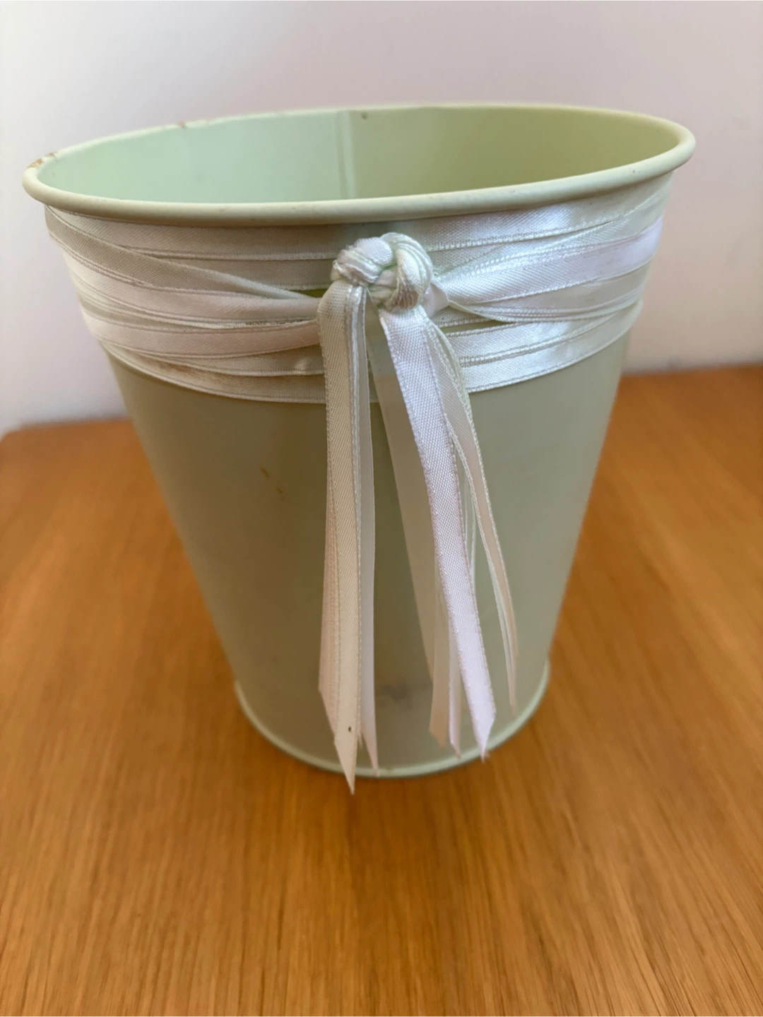 Decorative Light Green Metal Pail