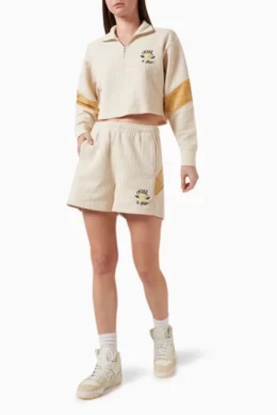 Kith Women Bleecker Rib Quarter Zip Top - Cream image indicator(4)