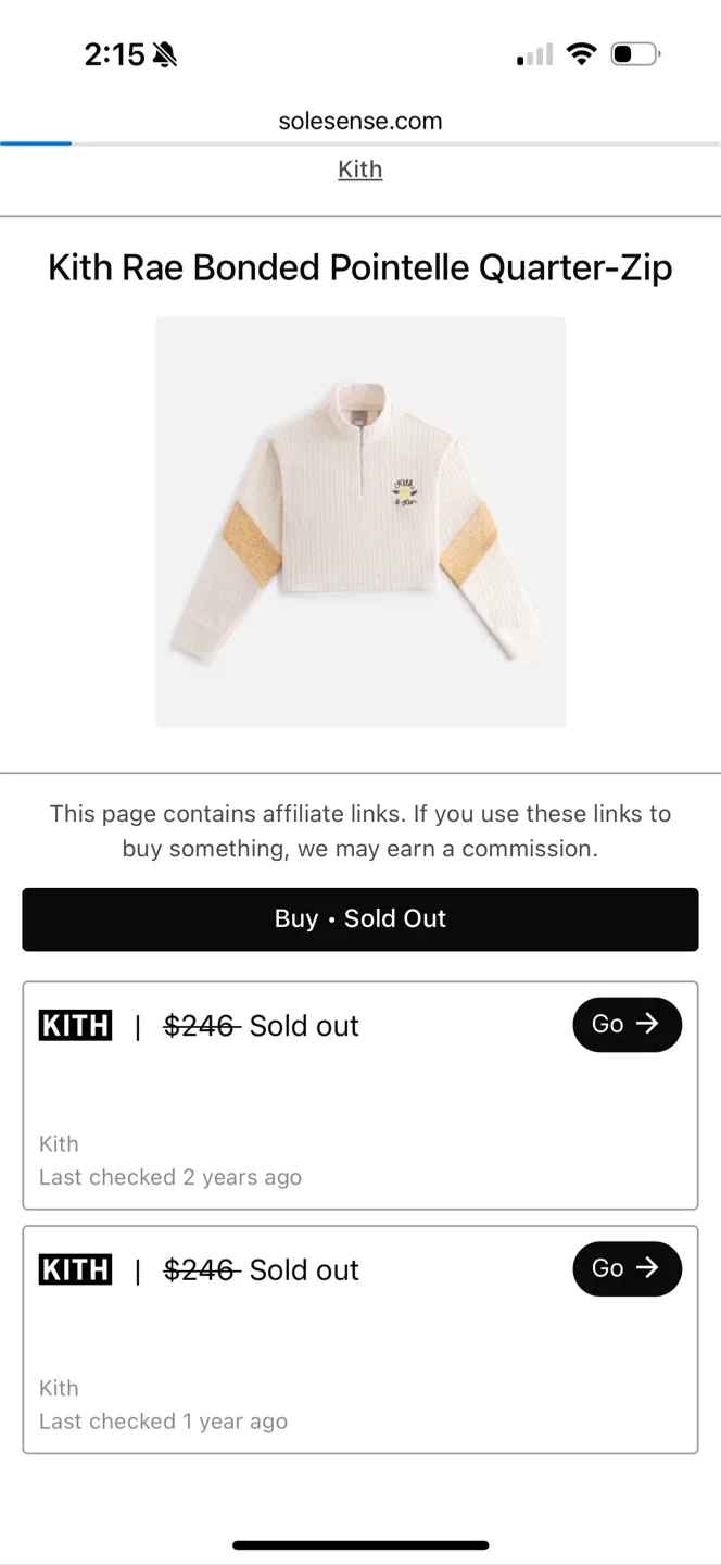 Kith Women Bleecker Rib Quarter Zip Top - Cream image indicator(7)