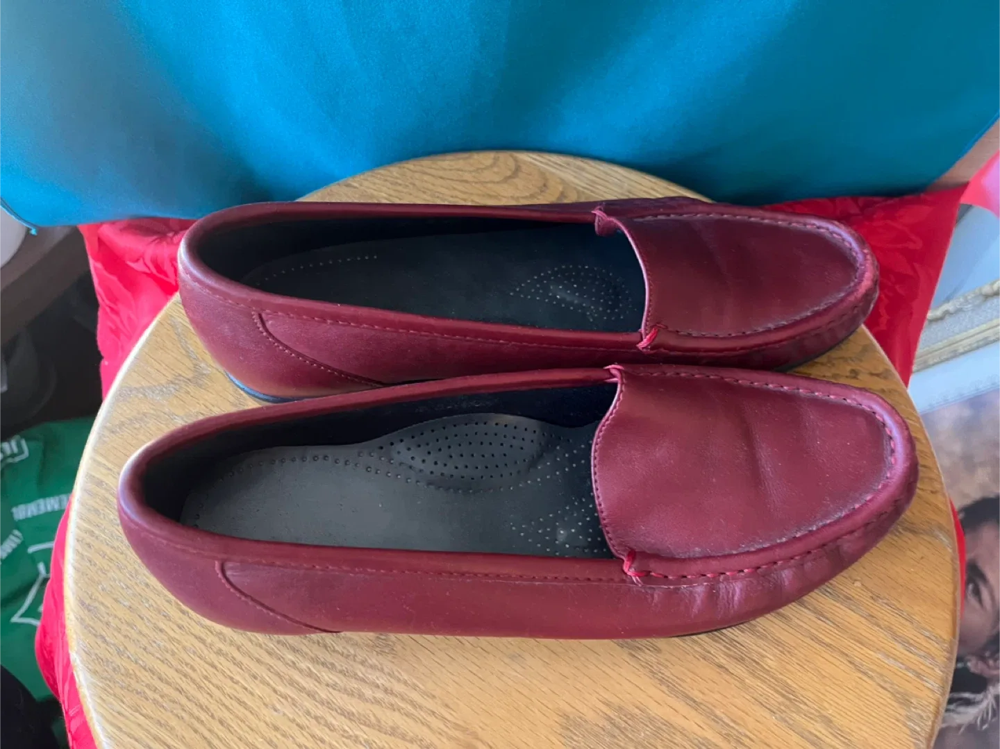 SAS Loafers, Size 9, Burgundy image indicator(2)