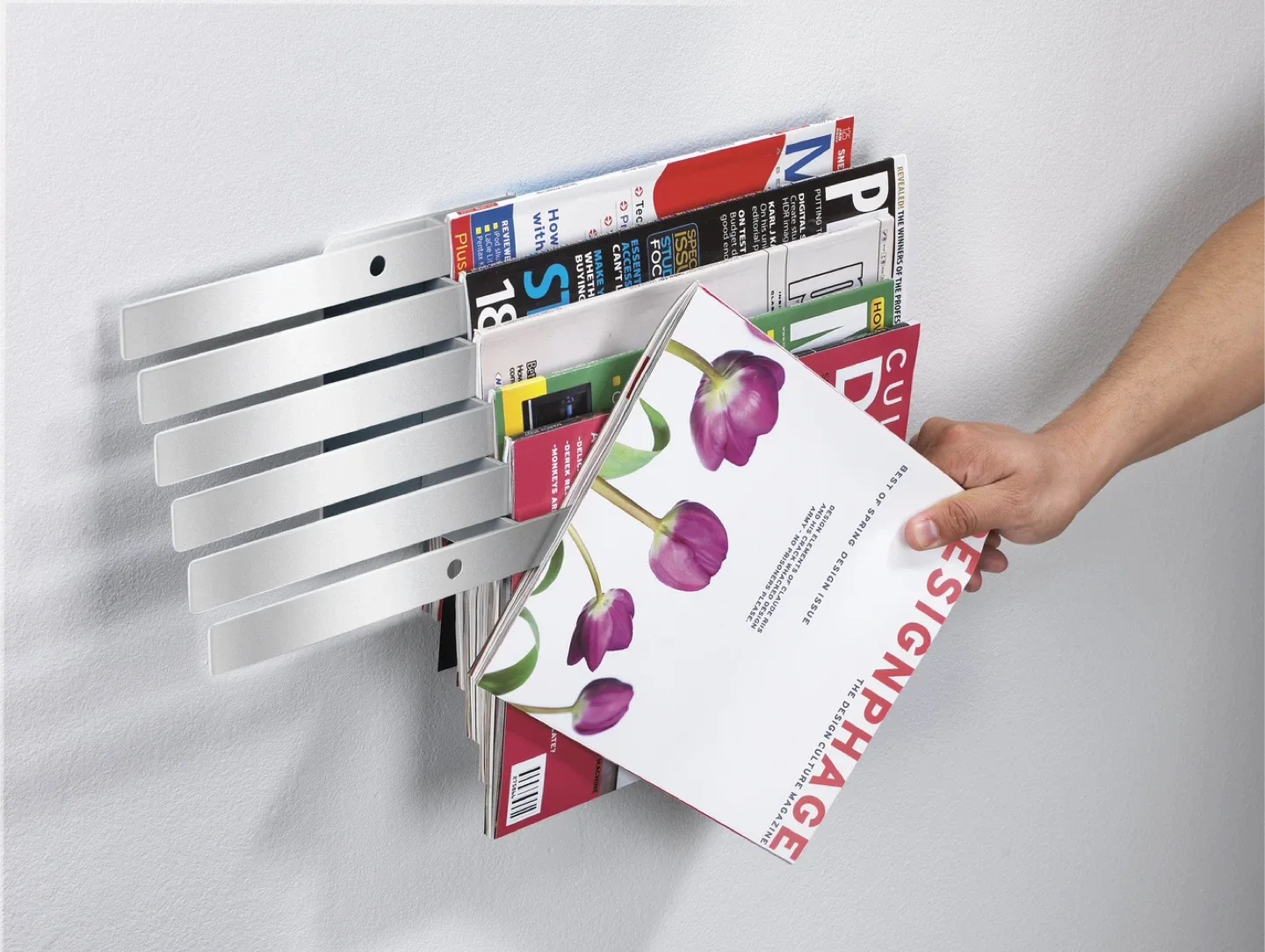 Umbra Illuzine Magazine Rack - Silver image indicator(2)