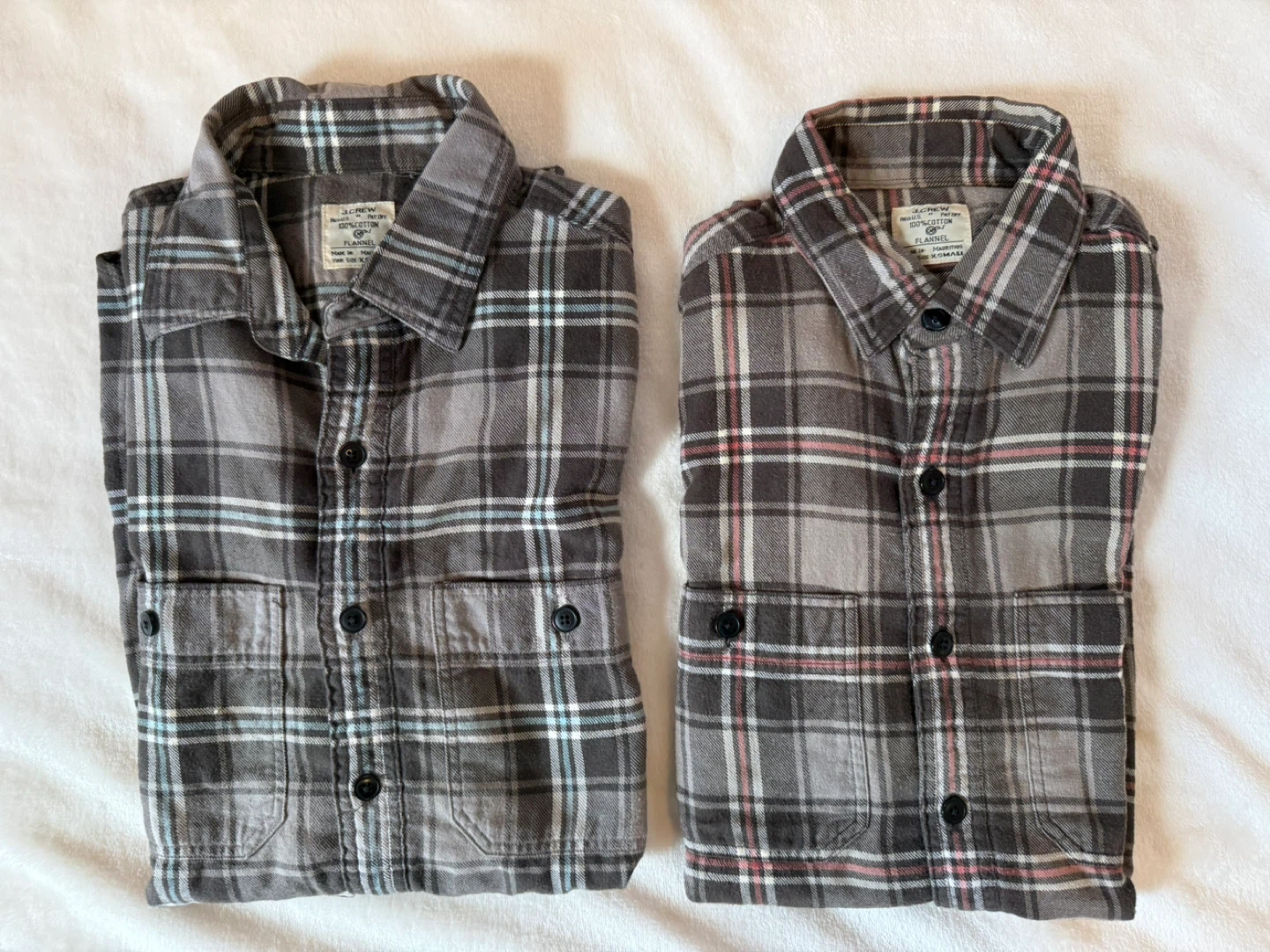 J.Crew Flannel Shirts, Blue Highlight + Red Highlight
