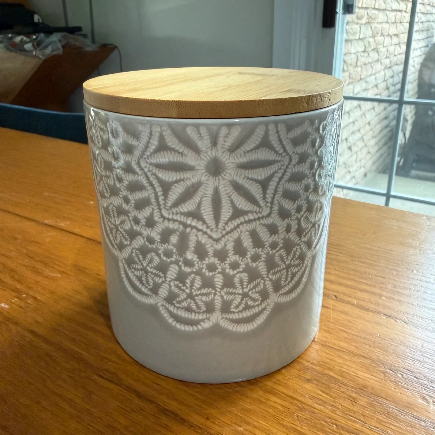 Stokes Mandala Canister - Stoneware/Bamboo image indicator(4)