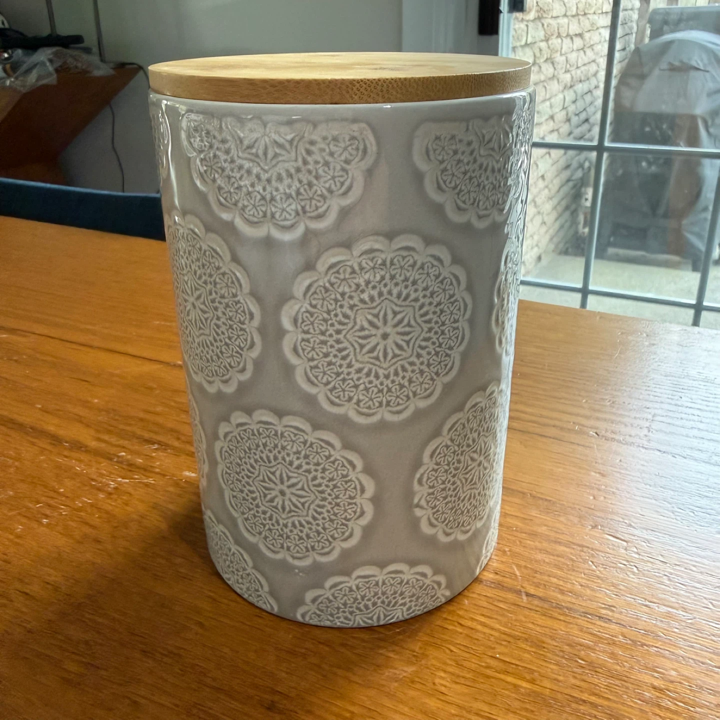 Stokes Mandala Canister - Stoneware/Bamboo - photo 3