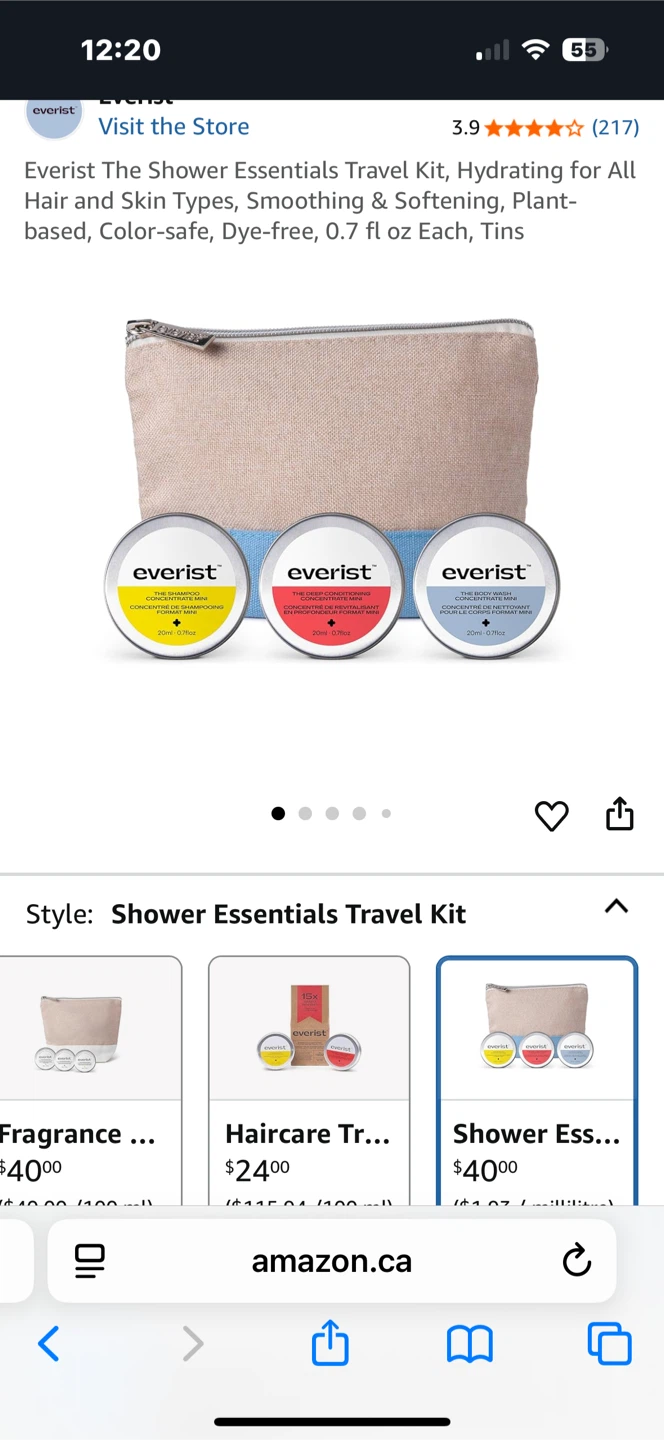 Everist Shower Essentials Travel Kit