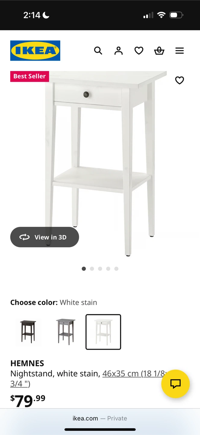 IKEA Nightstand, White Stain (Pair) - photo 4