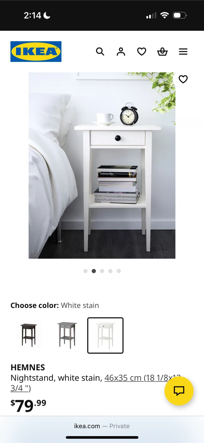 IKEA Nightstand, White Stain (Pair) - photo 2