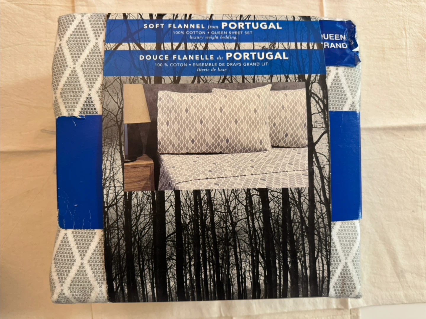 Portugal Soft Flannel Queen Sheet Set - New