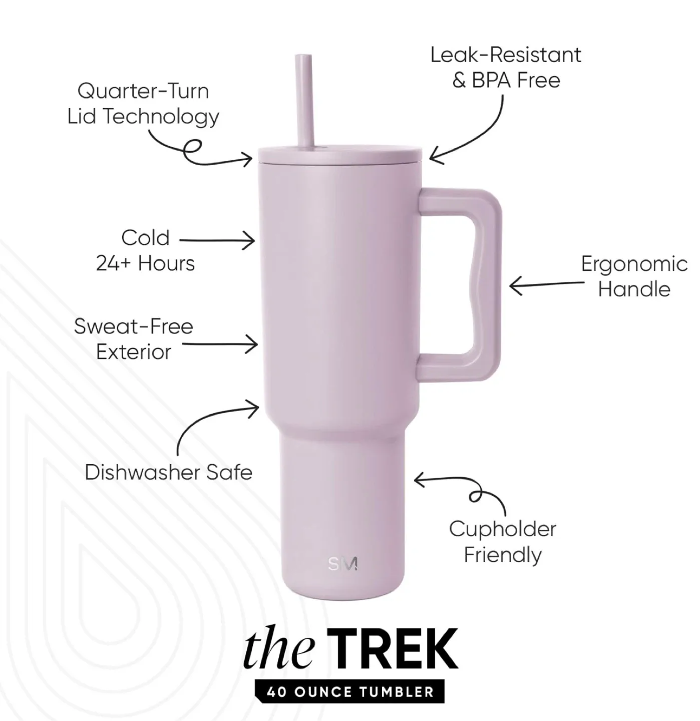 Simple Modern Lavender 40oz Trek Insulated Tumbler (No Box) image indicator(2)