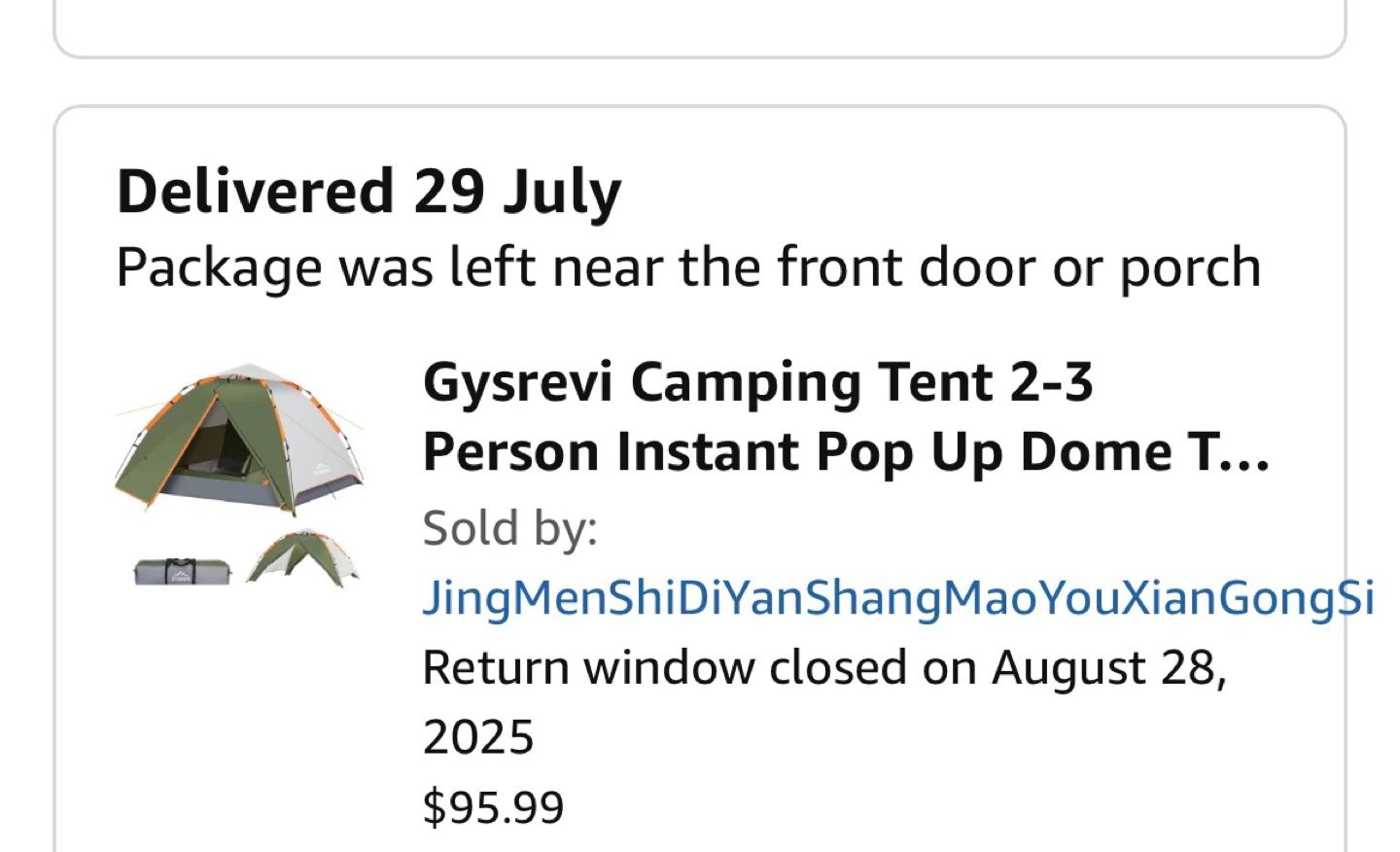 Gysrevi Camping Tent 2-3 Person Instant Pop Up Dome - photo 2