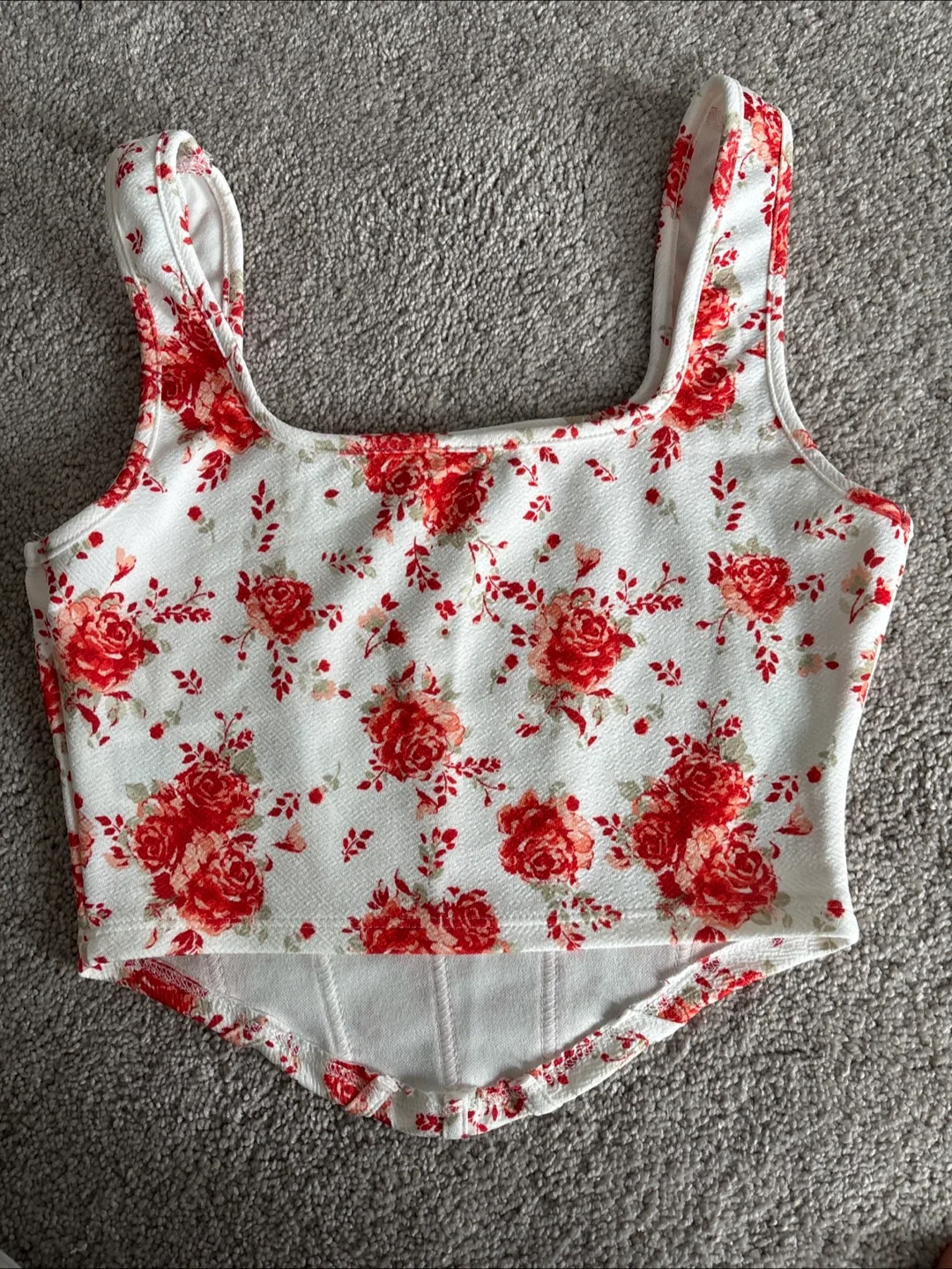 Shein XS Corset 3 pieces Tops - Olive, White, Floral image indicator(5)