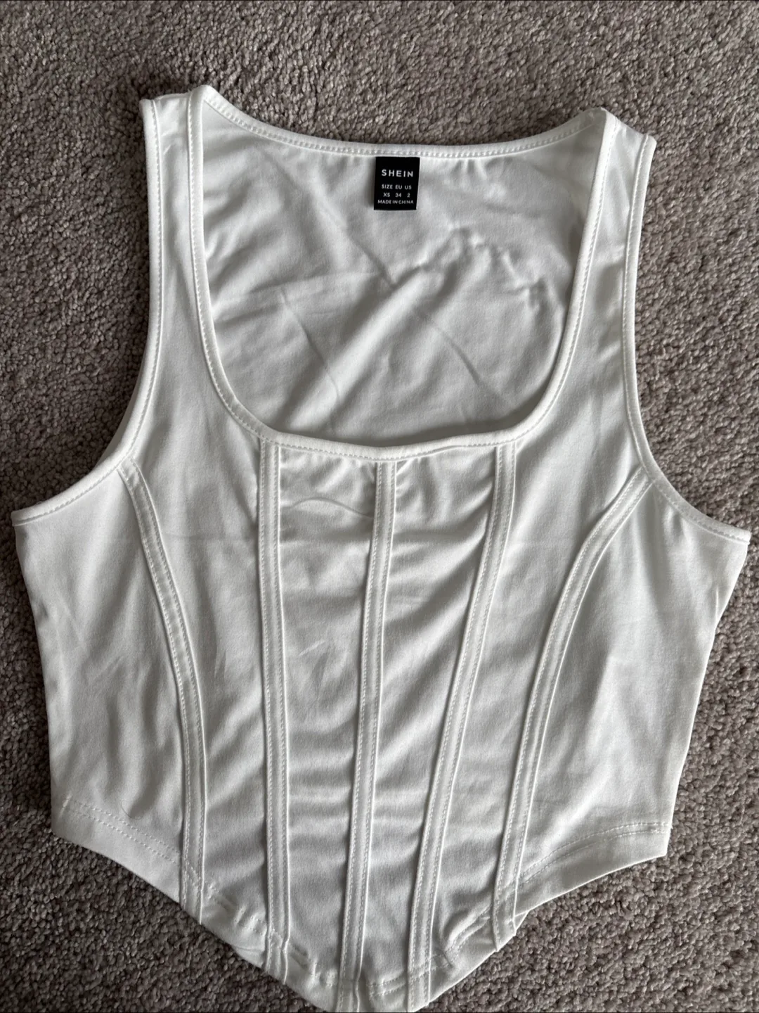 Shein XS Corset 3 pieces Tops - Olive, White, Floral image indicator(6)