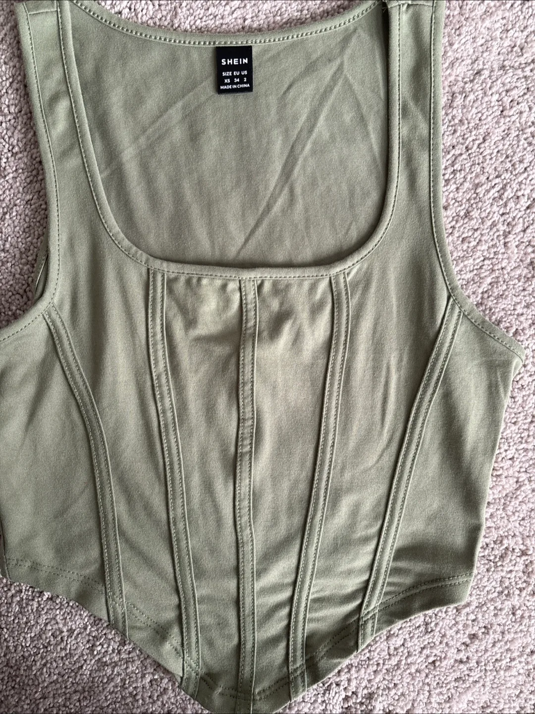 Shein XS Corset 3 pieces Tops - Olive, White, Floral image indicator(7)