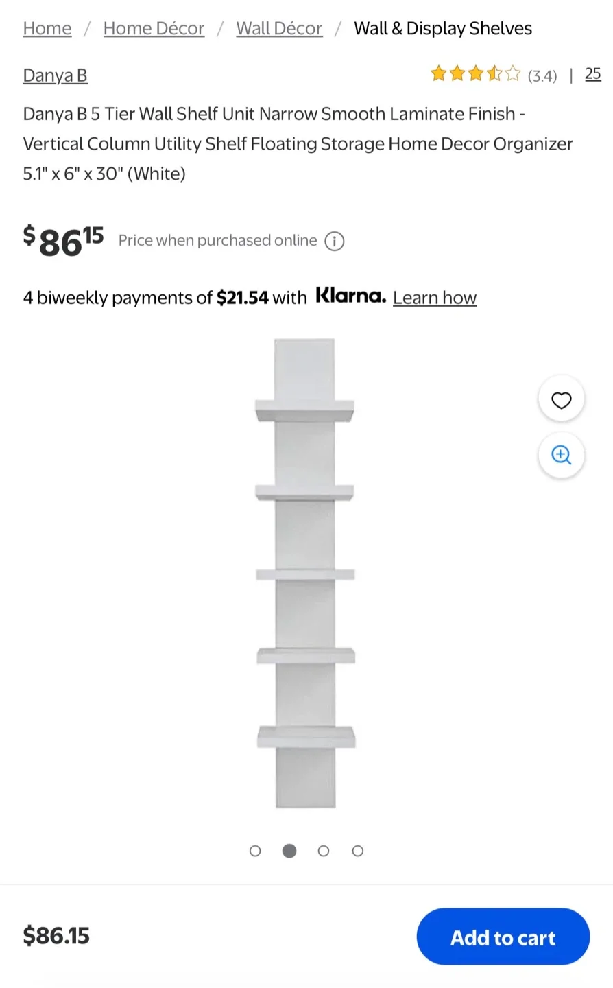 Danya B 5-Tier Wall Shelf - White, New in Box!